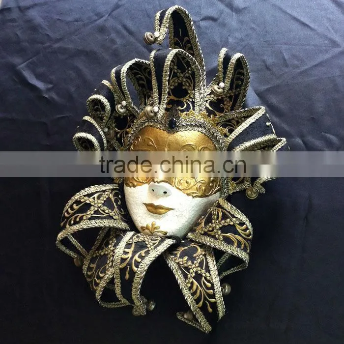 Full Face Paper Pulp Madri Gras Mask Venetian Style