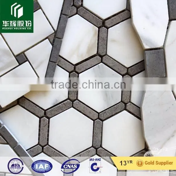Calacatta Marble Mosaic,oriental white marble mosaic tiles