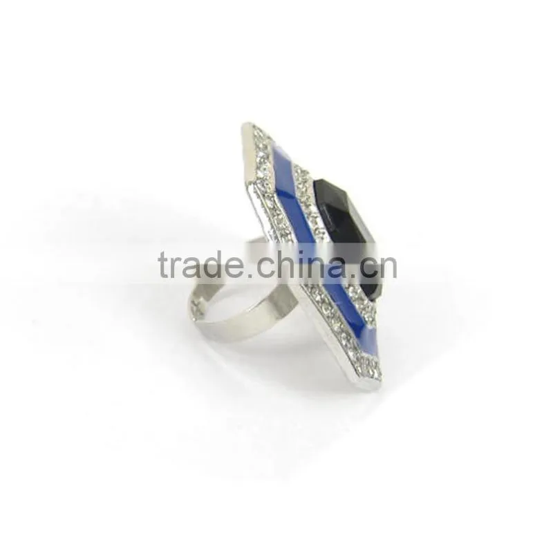 SQUARE GEMSTONE RINGS,MANY SMALL BALL CRYSTALS RING