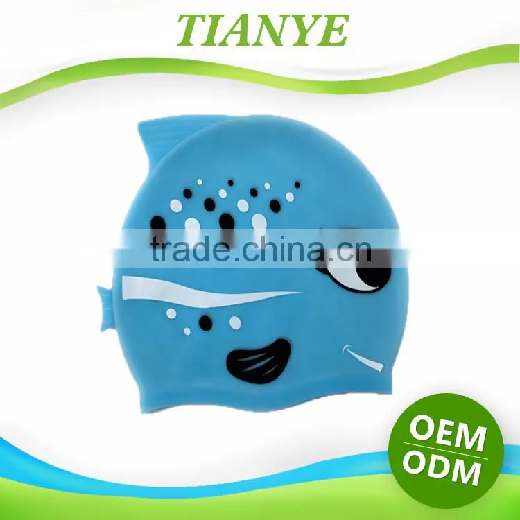 Carton swim cap Amazon Hot Selling Funny Silicone Swim Cap For Kid, Summer Diving Promotional Swimming Cap