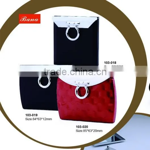 square double side diamond decorated travel mirror