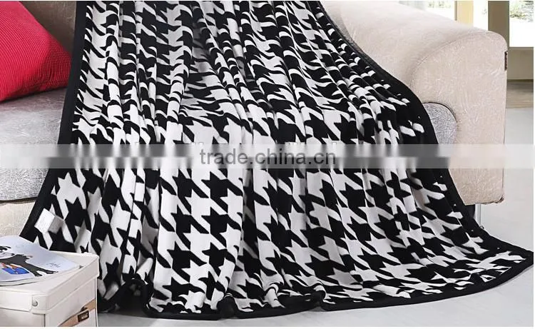fashion grid stripe flannel blanket