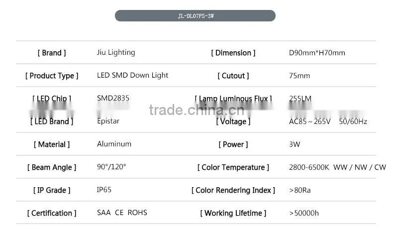 Dimmable LED Downlight Surface Mounted White Black Square LED Downlights Good Price