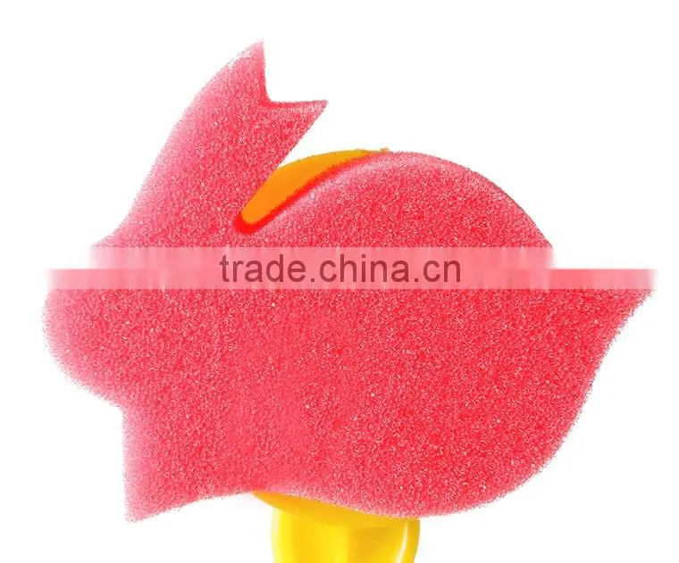 6 pcs/set Plastic Handle Animal Shape Sponge Brush In Art