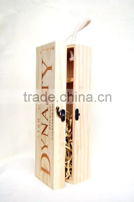 High order single wooden packaging wine box in magnet seal