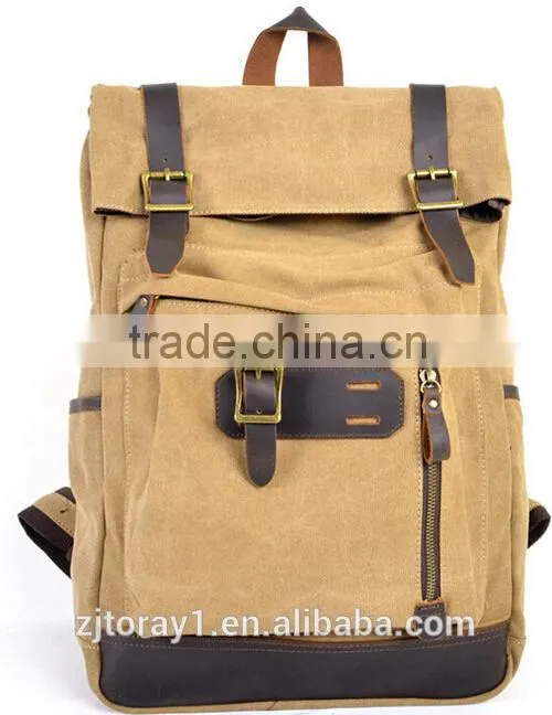 Designer High Density Canvas Leather Backpack for University Student