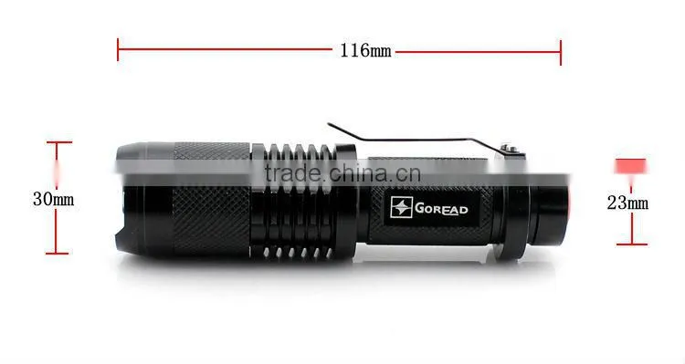 GOREAD Y21 Pen type T6 focusable flashlight 18650