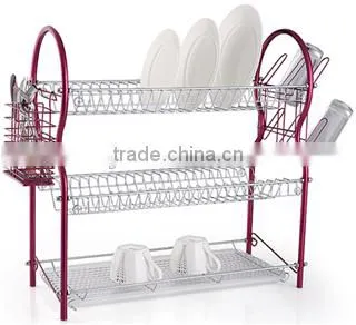 LBY modern style 3 tiers dish rack with tray and cutlery holder