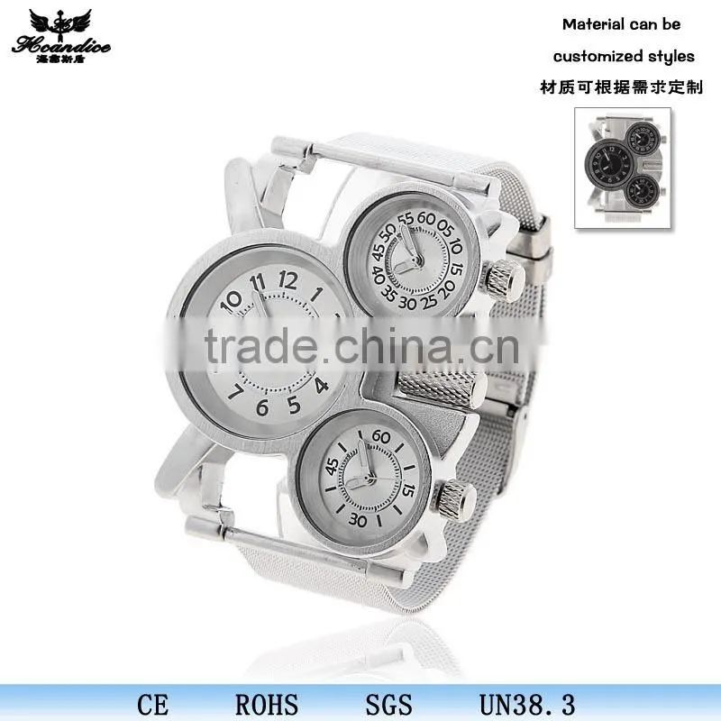 New Fashion rectangular big face Three Movement Watch