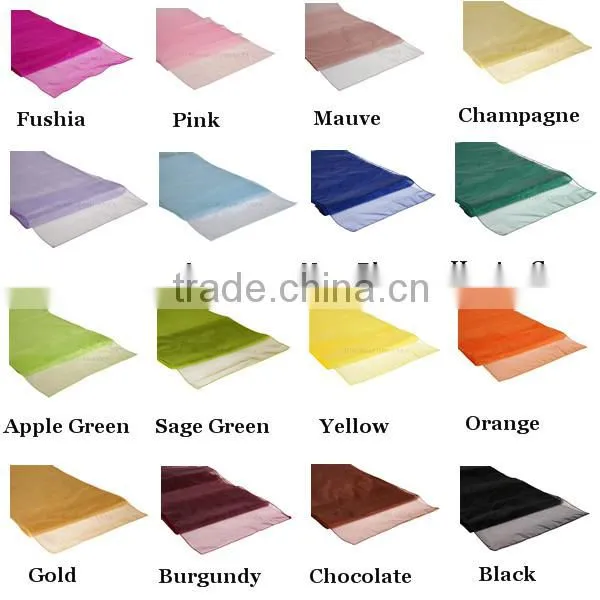 Wedding Decor Supplies Banquet Organza Table Cover Overlay Runners for Wedding Party Table Decoration