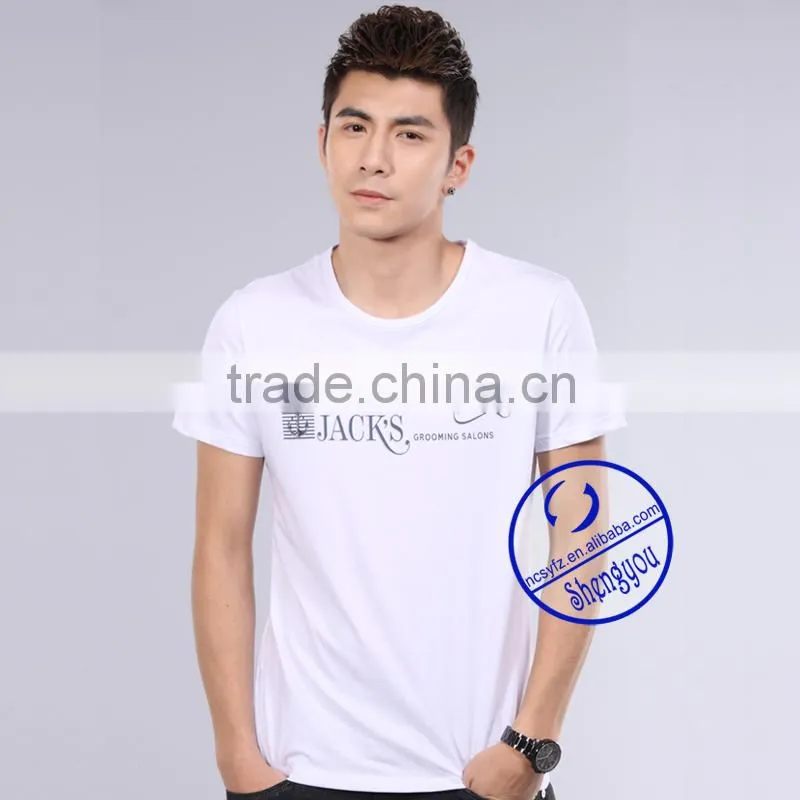 custom 2015 new design mens white printed t shirt design wholesale china