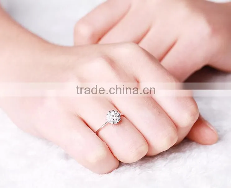 Modern design sun flower shape 925 silver ring
