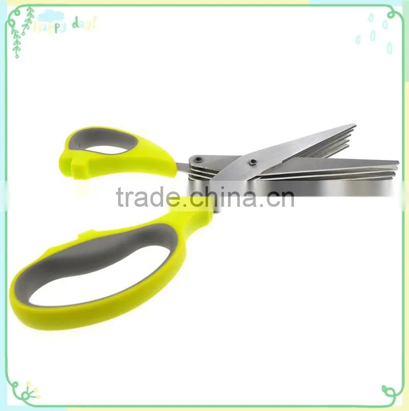 Chop Herbs with Anti-Slip Silicone Coated On The Handle Multi-Layer Herb Scissors