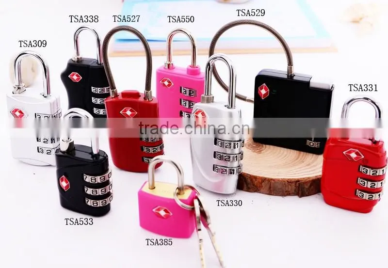 TSA529 3 Dial wholesale travel Zinc alloy TSA luggage lock