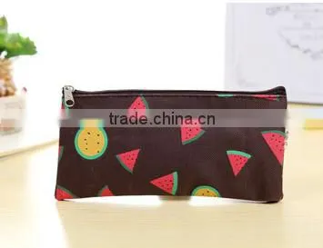 Professional fruit watermelon print zipper pencil bag china supplier