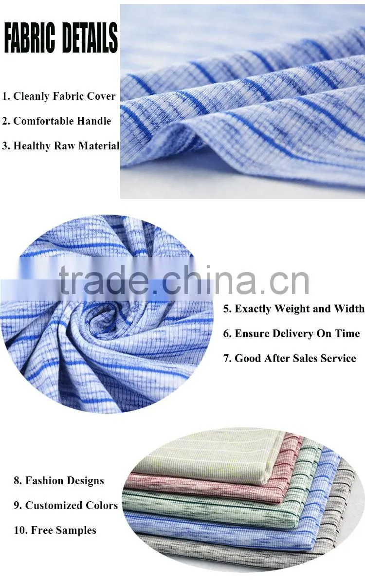 south cotton dress material of cotton stripe fabric and 2x2 rib knit fabric