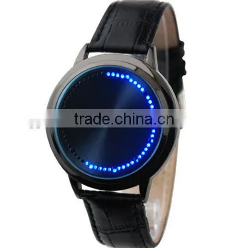 Fashion Round Touch Screen Date Digital LED watch sport stainless steel back Clock, touch screen led watch sport stainless steel