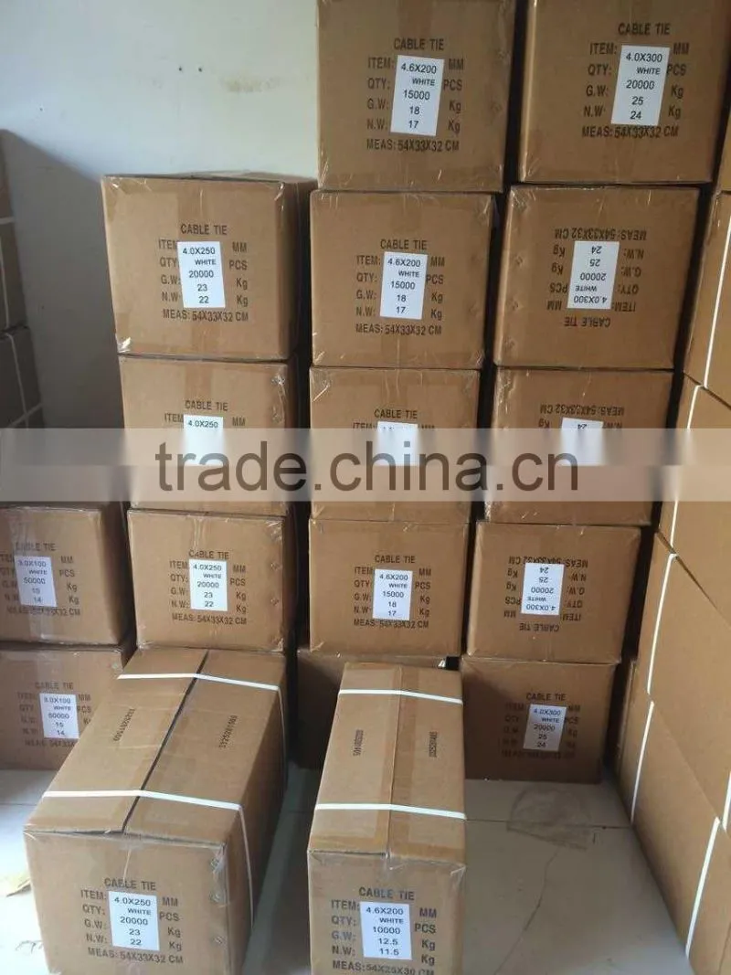 High quality white whether resistant nylon soft cable tie, cable ties( any size can be made)