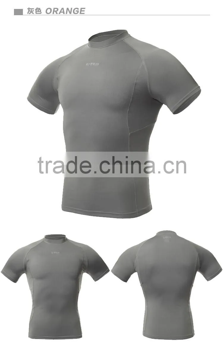 2015 Custom Logo Compression Shirts Training Shirts Dri Fit Running Shirt for Men