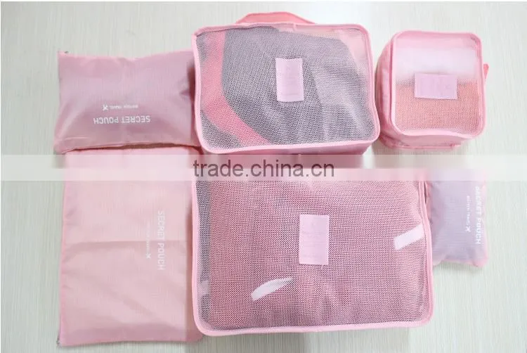 2015 Set-6 Commercial Travle Nylon Fabric Foldable Storage Makeup Bag