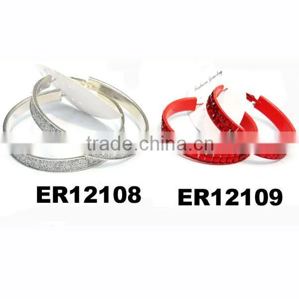 wholesale ladies fake diamond hoop earrings