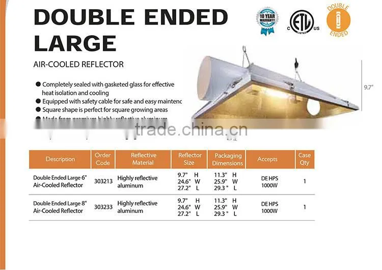 Honest Manufacturer SINOWELL Grow Light Reflector Air Cooled Double Ended