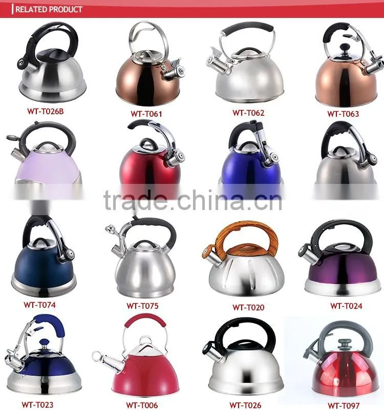 Easy to clean non electric induction whistling kettle stainless steel tea water kettle