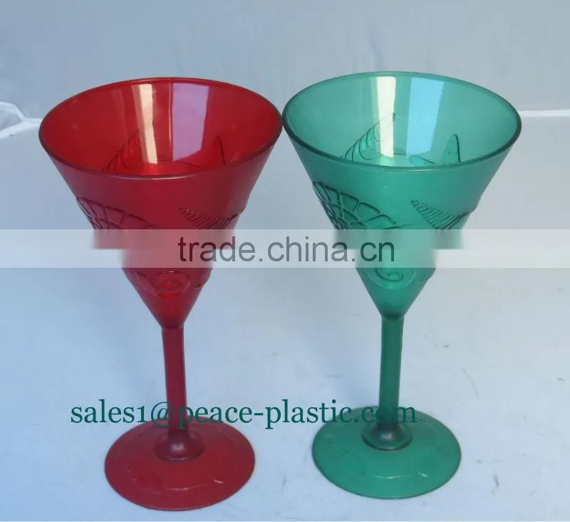 2014 hot sale plastic goblet wine cup without lid