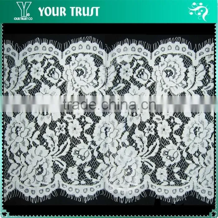 Width 14.0 Centimeter White Stretch Tape Trim Spandex Jacquard Elastic Lace