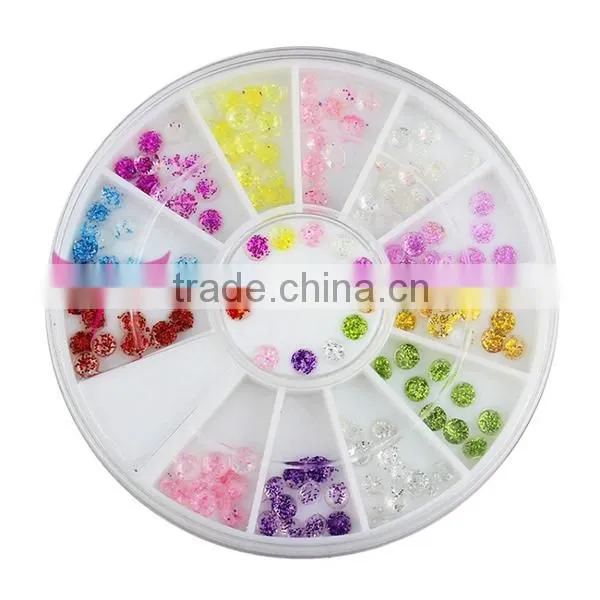 Fashion 12 colors glitter pearl for nail art decoration