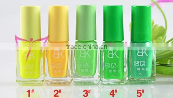 New arrival 7ml fluorescence nail polish/BK nail polish
