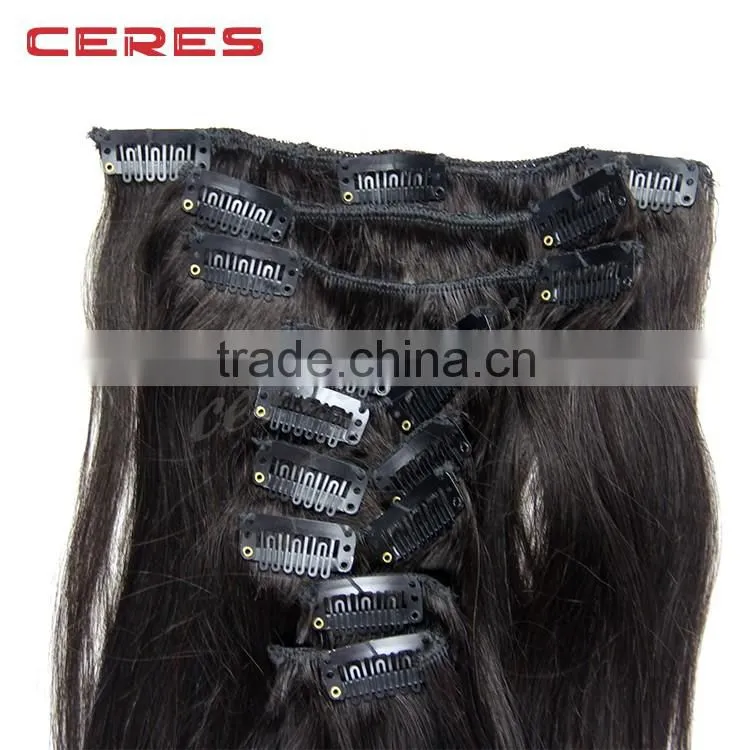 2016 human hair products best selling new style clip in hair extension