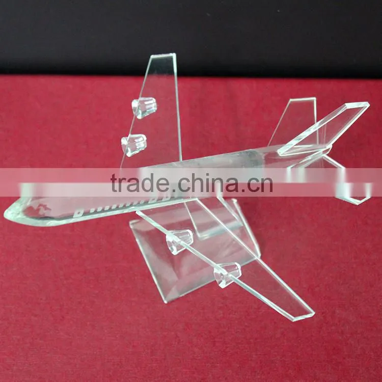 crystal glass plane model toy