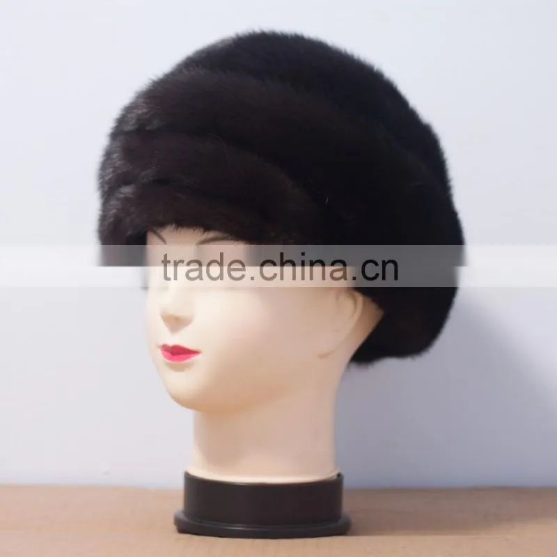 2015 New Collect Mens Winter Fur Hat Russian Mink Fur Hat For Sale