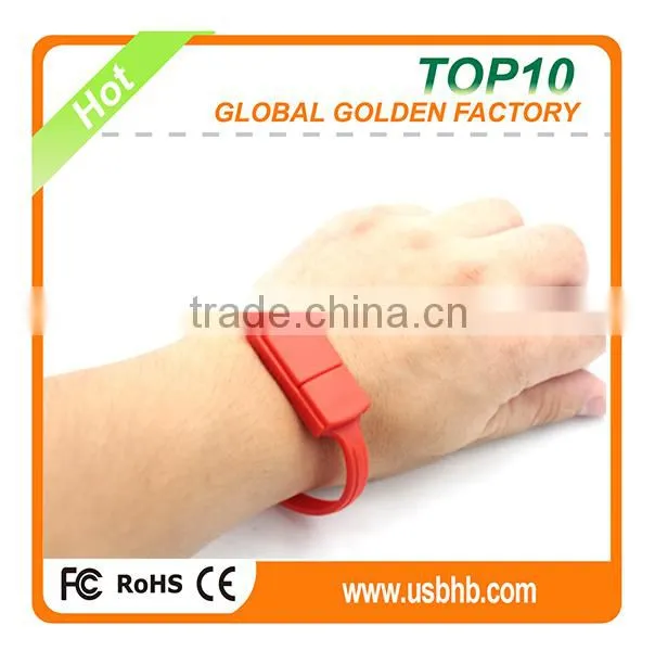 Colorful customized PVC bracelete bulk usb pen drive 64gb