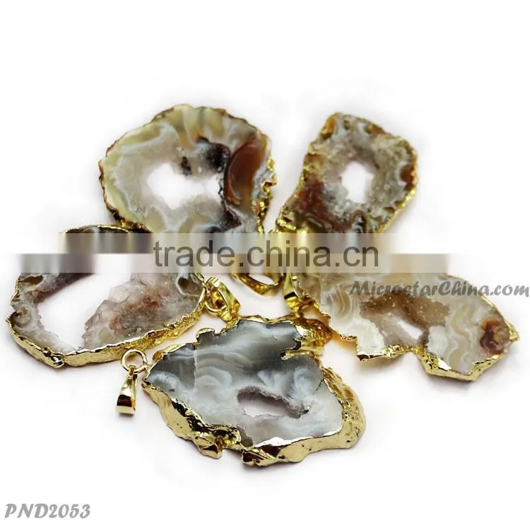 2015 Good Quality Fade Purple Color Drusy Pendant
