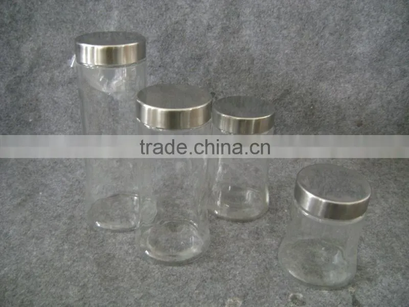 Airtight glass jar with metal lid