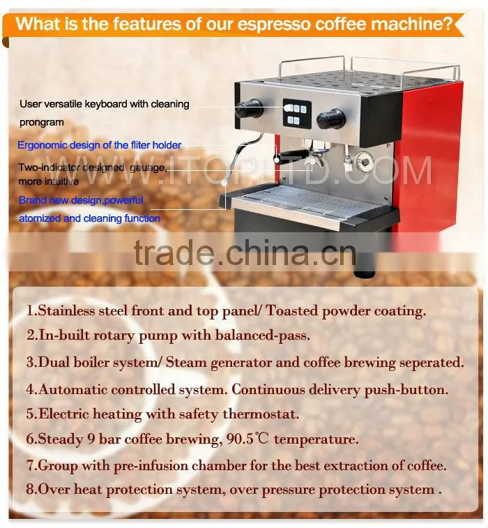 4l stainless steel professional espresso coffee maker machine