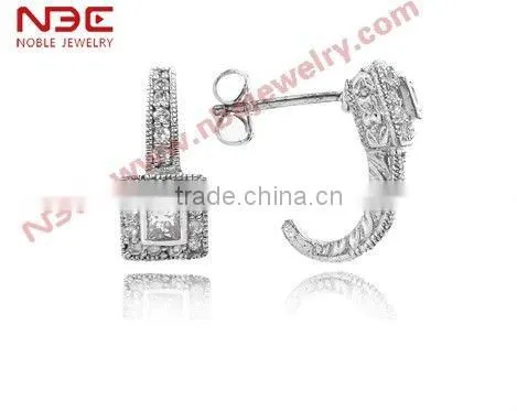 925 sterling silver white stone earrings