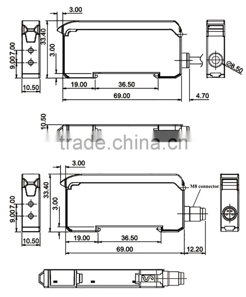 Alibaba New products universal 12V position amplifier fiber optic amplifier with a mounting bracket