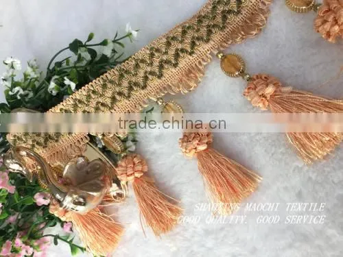 new design wholesale curtain fringe with crystal for home textile accessory