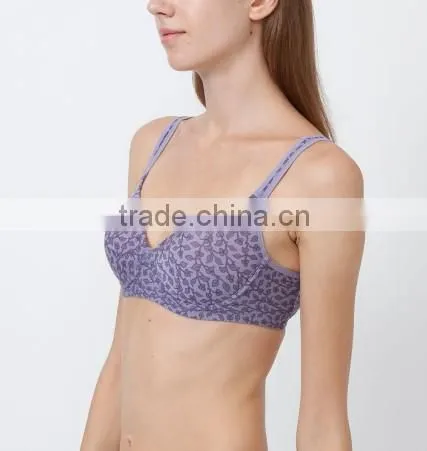hot sell ladies underwear flower microfiber soft comfortable supported sport bra