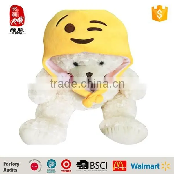 Plush Chubby Teddy Bear with Clothing Soft Toy Emoji for Teddy Bear