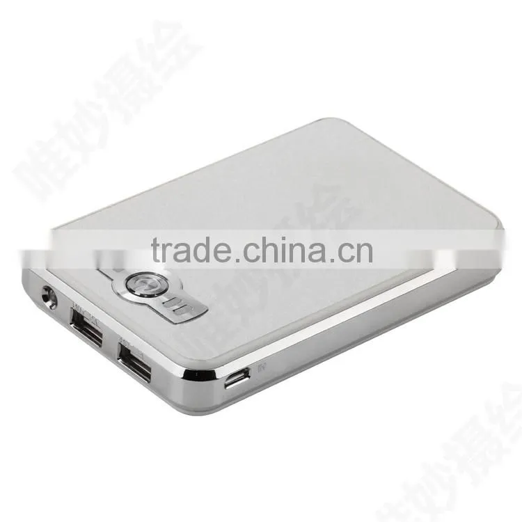 traveling 2 USB 2.1A output rechargeable leather power bank 10000