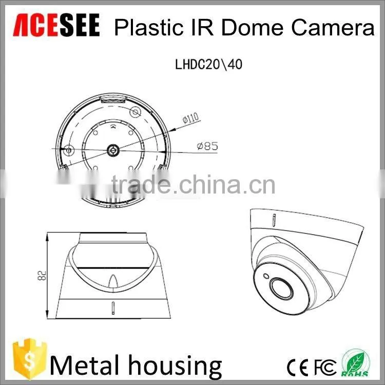 2016 security camera factory wholesales night vision indoor dome camera ahd camera 720p camera ADHC20HTC100B
