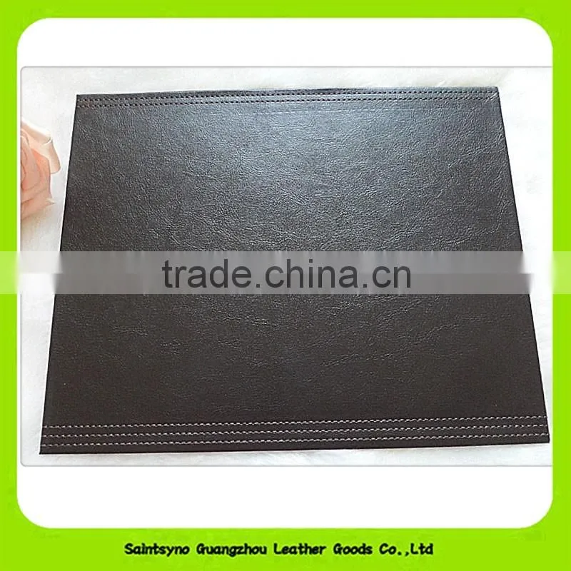 No-clean Anniversary Black Waterproof Synthetic Leather Coasters 16026