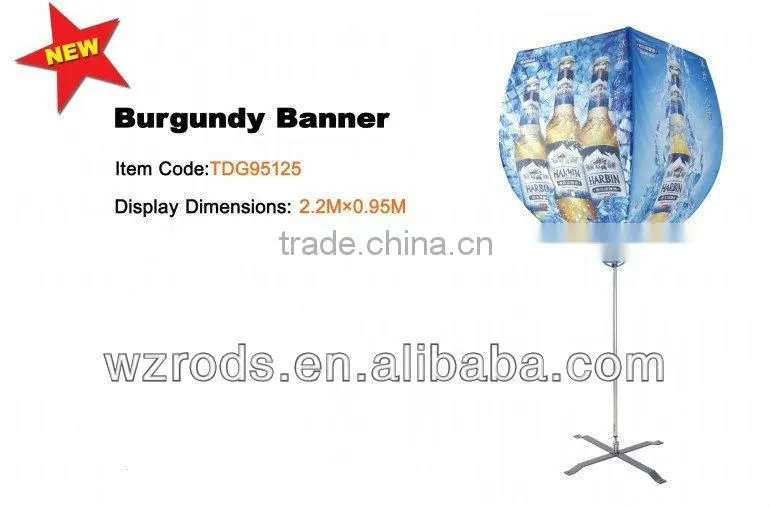 Burgundy Beach Flying Flag Banner Stand