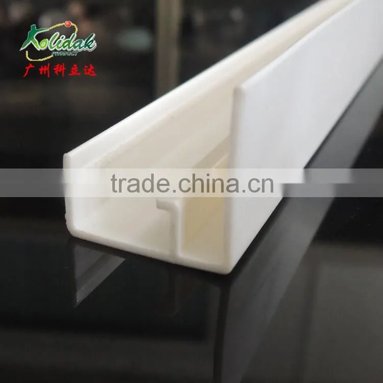 L shape Bright surface PVC plastic profile with slot