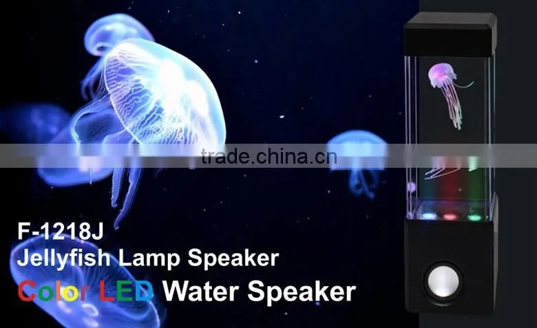 2016 New Products LED Flashing Speaker,Colorful changing Water dancing Jellyfish LED Lamp Speaker)