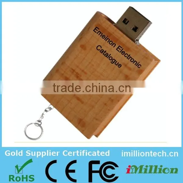 School Promotional Gifts Book Shape Wood USB, Wood Book Shape USB, Wood USB Book Shape